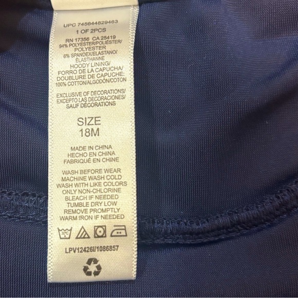 Little Me Night Sparkle Velour Hoodie Set, Navy Blue, 18 Months Christmas Winter - Picture 9 of 12